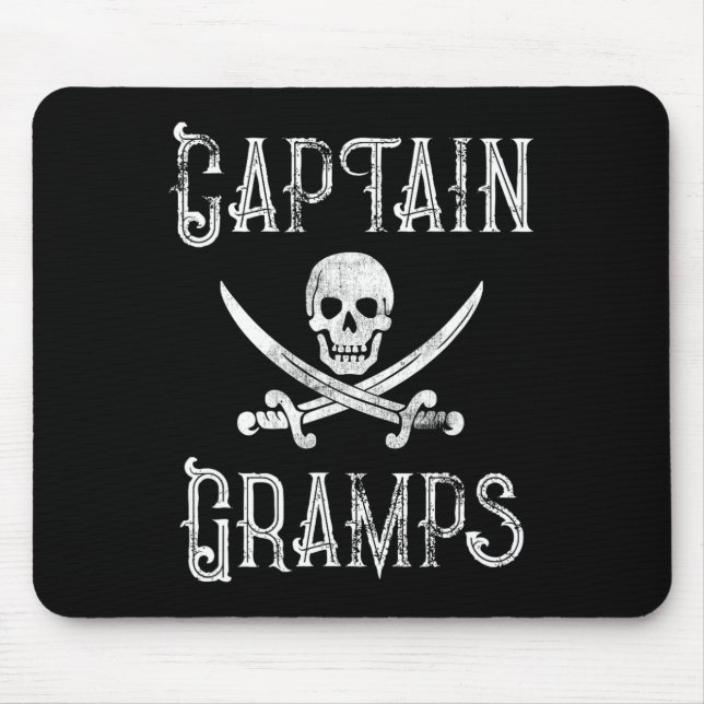 Personalised Boating Pirate Gift Captain Gramps  Mouse Mat (Front)