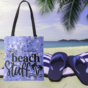 Personalised boats "Beach stuff"  Tote Bag