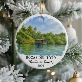 Personalised Bocas Del Toro Ceramic Ornament, Cust Tree Decoration