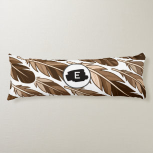 Personalised Body Pillow – Boho Monogram Brown