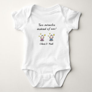 personalised bodysuit for twin babies