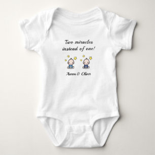 personalised bodysuit for twin baby boys,