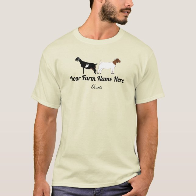 Personalised Boer and Nubian Goat T-Shirt (Front)