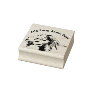 Personalised Boer Goat Farm Head Sketch Rubber Stamp