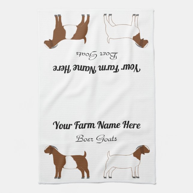 Personalised Boer Goat Tea Towel (Vertical)