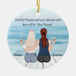 Personalised Bohemian Best Friend Custom Gift  Ceramic Tree Decoration
