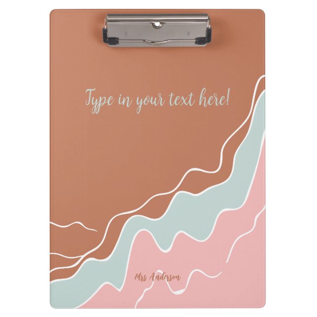 personalised Bohemian Modern custom gift  Clipboard (Front)