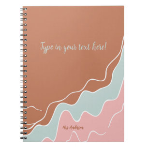 personalised Bohemian Modern custom gift Notebook