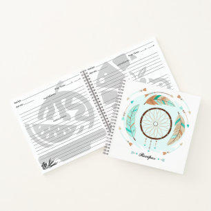 Personalised Bohemian Recipe Notebooks