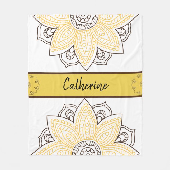 Personalised Bohemian Style Fleece Blanket (Front)