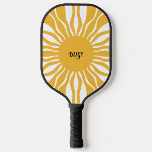 Personalised Boho Abstract Sun Rays Retro Pickleball Paddle