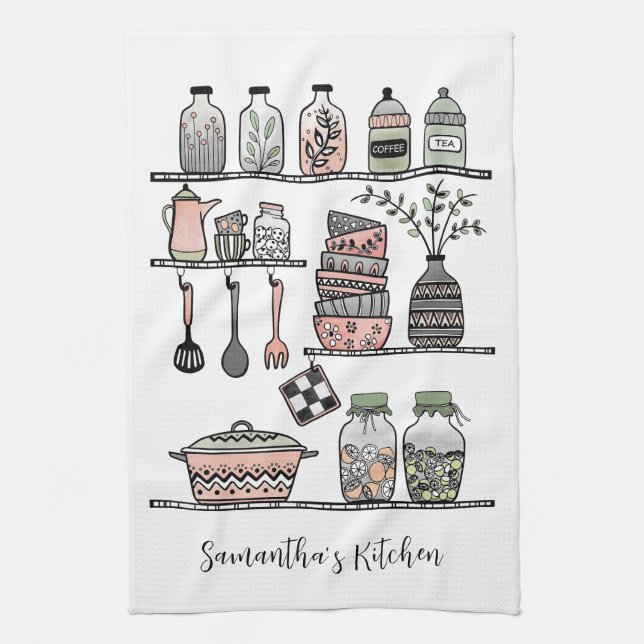 Personalised Boho Chic Farmhouse Decor  Tea Towel (Vertical)
