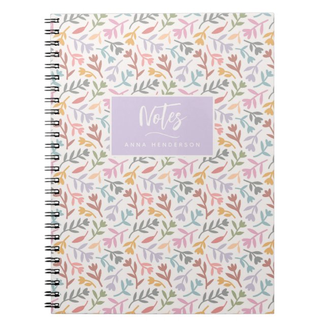 Personalised Boho Floral Custom Notebook (Front)