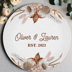 Personalised Boho Floral Cutting Board