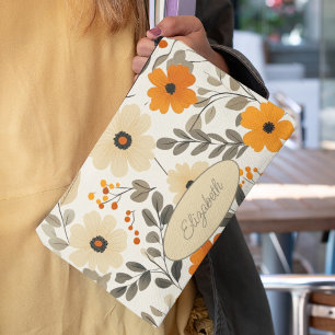 Personalised Boho Floral Pattern Accessory Pouch