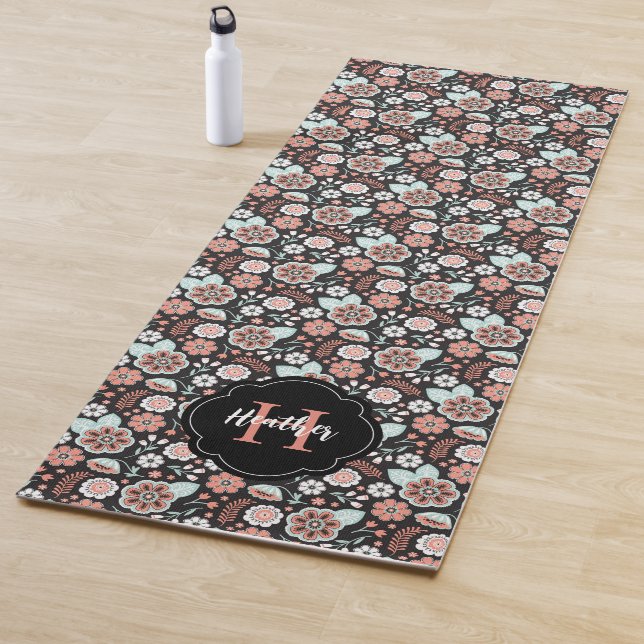Personalised Boho Floral Pattern Yoga Mat (In Situ)