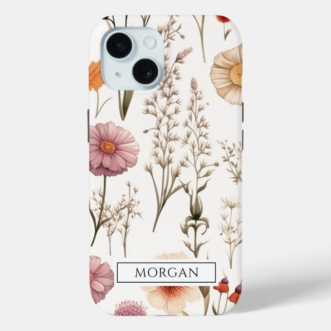 Personalised Boho Floral Wildflower  Case-Mate iPhone Case (Back)