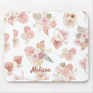 Personalised Boho Florals Mouse Mat