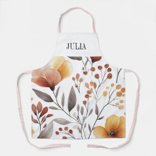 Personalised Boho French Floral Toile Apr Apron