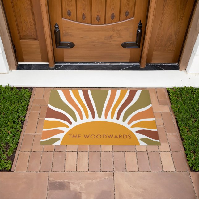 Personalised Boho Golden Sunrise Doormat (Outdoor)