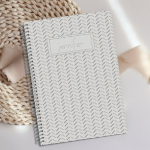 Personalised Boho Grey Taupe Fun Cute Journal 