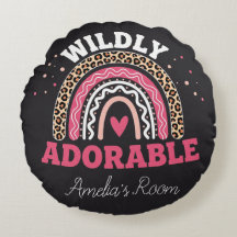 Personalised Boho Leopard Rainbow Nursery Round