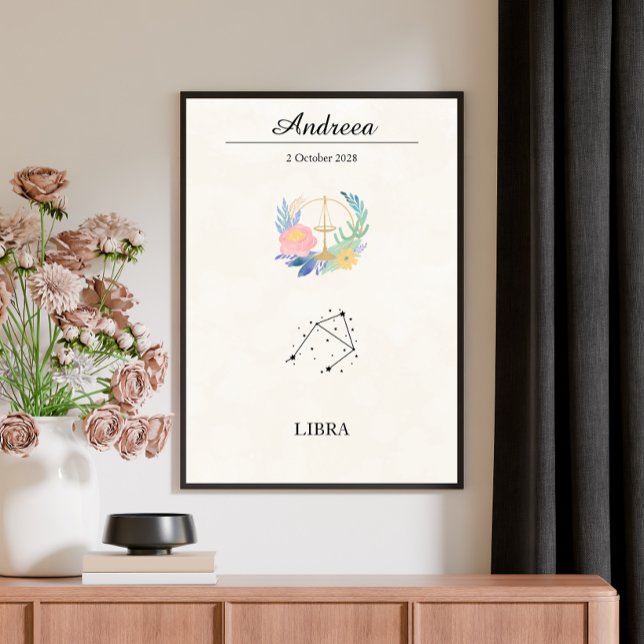 Personalised Boho Libra Zodiac Constellation Poster (Creator Uploaded)