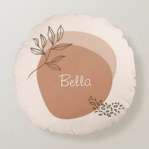 Personalised boho minimalist   round cushion