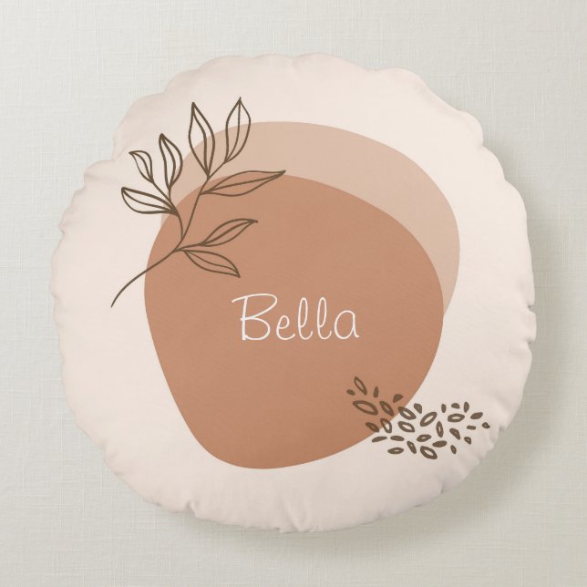 Personalised boho minimalist   round cushion (Front)