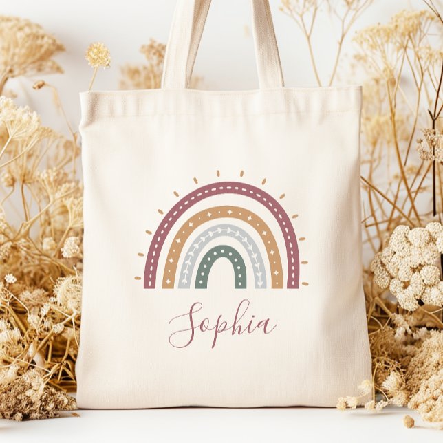 Personalised Boho Muted Earth Tones Tote Bag (Creator Uploaded)
