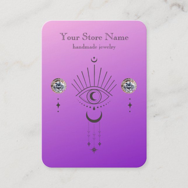 Personalised Boho Mystical Jewellery Display Business Card (Front)
