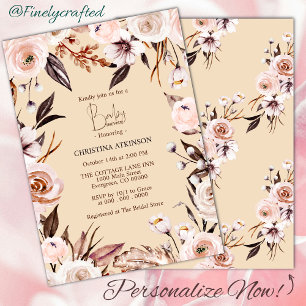 Personalised Boho Nature Wildflower Baby Shower  Invitation