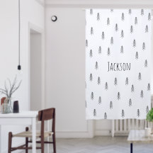 Personalised Boho Nursery Curtains Black and White
