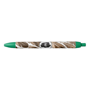 Personalised Boho Pen – Custom Monogram Brown