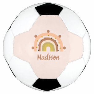 Personalised Boho Rainbow Blush Pink Kids Football