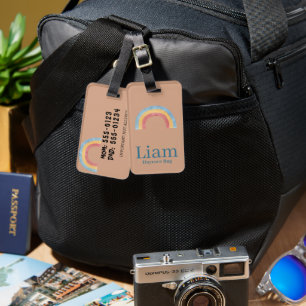 Personalised Boho Rainbow Diaper Bag Tag