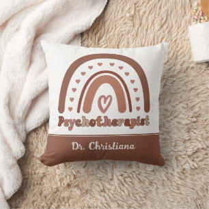 Personalised Boho Rainbow Psychotherapist  Cushion