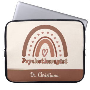Personalised Boho Rainbow Psychotherapist Laptop Sleeve