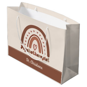 Personalised Boho Rainbow Psychotherapist  Large Gift Bag