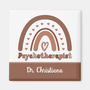 Personalised Boho Rainbow Psychotherapist Magnet
