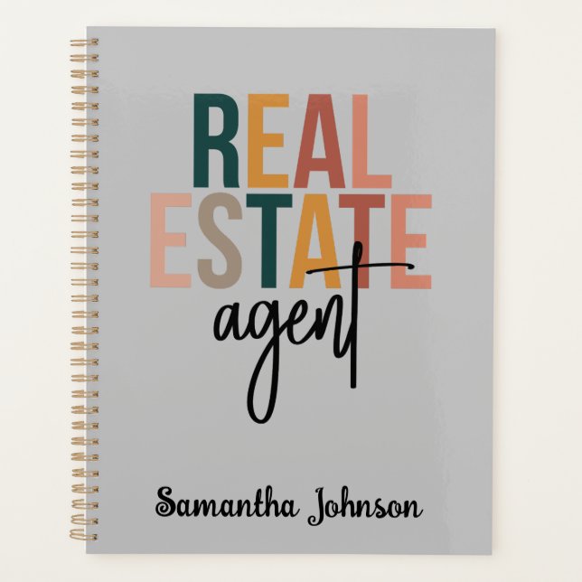 Personalised Boho Real Estate Agent Gift Planner (Front)