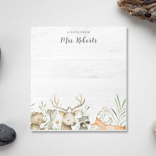 Personalised Boho Rustic Wildlife Teacher Notepad (Creator Uploaded)