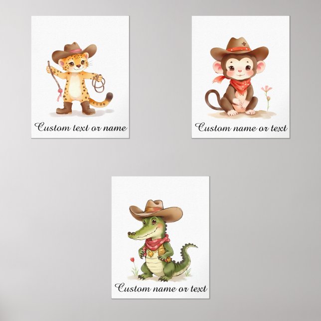 Personalised Boho Safari Cowboy Nursery Kids  (Front)
