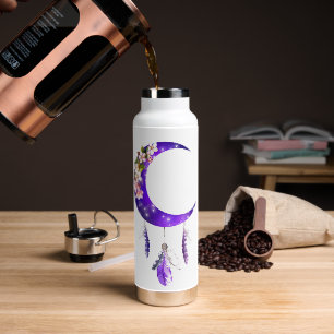 Personalised Boho style crescent moon Water Bottle
