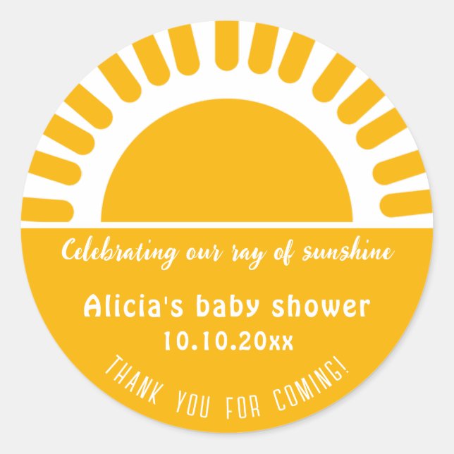 Personalised Boho Sun  Classic Round Sticker (Front)