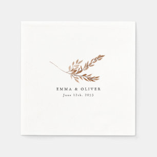 Personalised Boho Terracotta Botanical Wedding Napkin