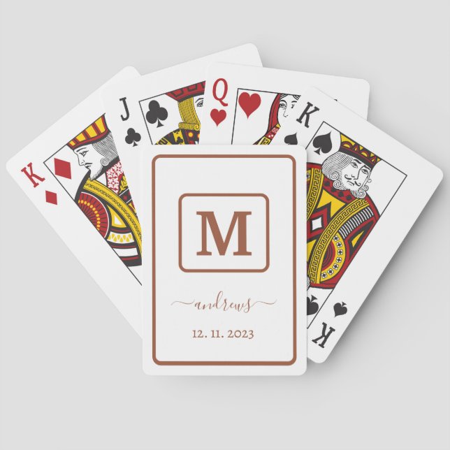 Personalised Boho Terracotta Playing Cards (Back)