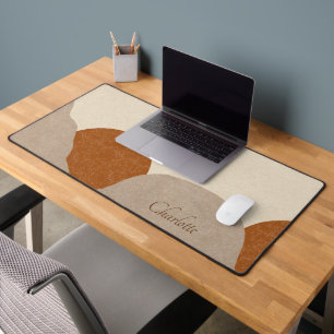 Personalised Boho Terracotta Sand Abstract Desk Mat