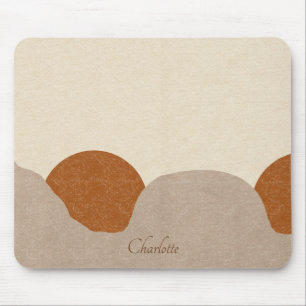 Personalised Boho Terracotta Sand Abstract Mouse Mat