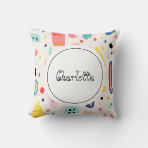 Personalised Boho Watercolor Cutie Name Girl  Cushion